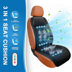 Cooling Car Seat Cover with 16 Fans Cooling Car Seat Cushion with Massage Adjustable Temperature 12V Seat Cooler Car Seat Cooling Pad Ventilated Seat Cover for Car (3 in 1, Black)