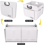 Car Trunk Organizer for SUV, 18.5Gal Large Capacity No-Sag Heavy Duty, Foldable Waterproof Anti-Slip Storage with 12 Pockets, Fit Sedan, Truck, Universal Car Accessories, White, 2 Compart,Large