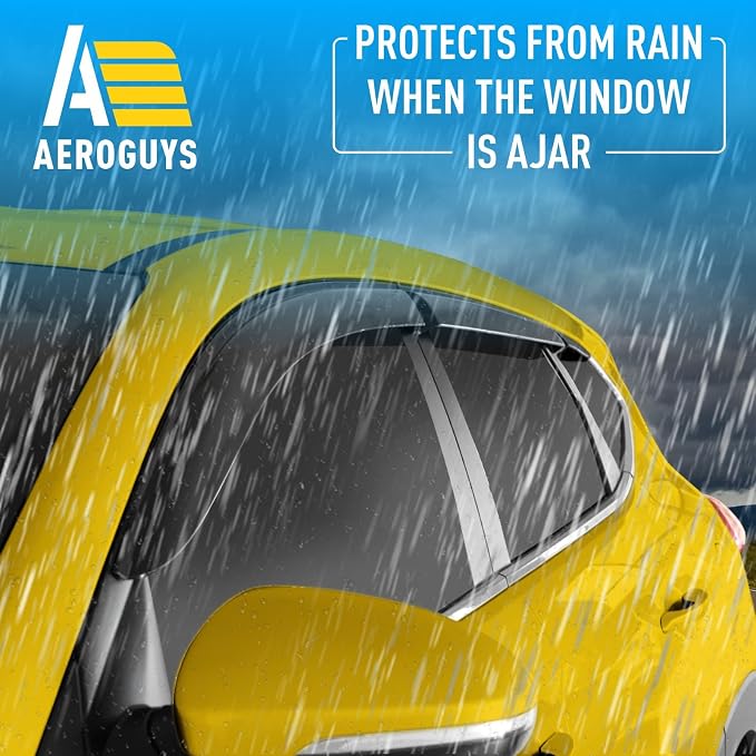 Extra Durable Window Deflectors Tape-On Window Visors Rain Guards Fit for Hyundai Tucson 2016-2021, Sun Visors, Wind Vent for Shades, Exterior Car Accessories - 6pcs. AG0296