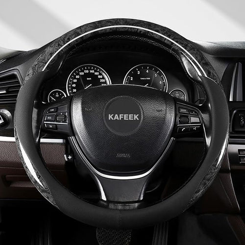 16 inch Steering Wheel Cover for Ford F150 F250 Ram 4Runner Tacoma | Wood Grain Design with Microfiber Leather, Anti-Slip, Comfortable Grip, Easy to install