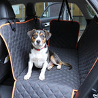 Dog Car Seat Cover for Back Seat, Scratch-Resistant Nonslip Hammock with Side Flaps and Seatbelt Openings for Cars, SUVs, and Trucks, Black