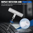 Tire Repair Kit, 44 Pcs Professional Heavy Duty Universal Emergency Flat Tire Repair Kit to Fix Punctures, for car Motorcycle, Truck, Golf Cart, ATV, Tractor, ARB, RV, SUV, Trailer etc.