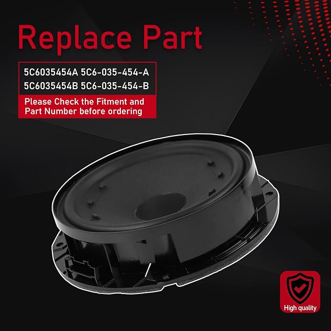 Front Door Speaker Assembly 6 Inch Compatible with Volkswagen | Compatible with 2011-2018 Volkswagen Jetta, 2012-2022 Passa, Audio Radio Bass Loudspeaker, Replaces 5C6035454A 5C6-035-454-A