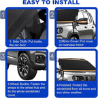 Car Windshield Cover for Snow and Ice, Car Windshield Snow Cover Kit with Side Mirror Cover, 600D Frost Guard Windshield Cover, Winter Frost Hail Protector for Sedan Truck SUV and MPV
