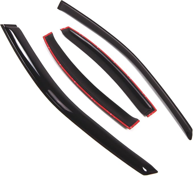 Outside Mount Window Vent Visors Rain Guards Compatible with Lincoln LS 2000-2006 | Side Window Wind Deflectors Rain Shields | Smoke Tinted, 4 Pcs Set, DGWV-296