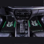 Embroidery Butterfly Car Floor Mats, Green Carpet Floor mats with Heel Pad, Universal Fit for Suvs,Sedans,Trucks,Cars, Set of 4 (Black and Green)