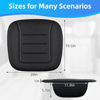 Car Seat Cushion, Comfort Memory Foam Car Cushions for Driving, Breathable Leather Surface with Anti Slip Rubber Bottom, Seat Cushion for Car and Office Chair (2 Pack, Black)
