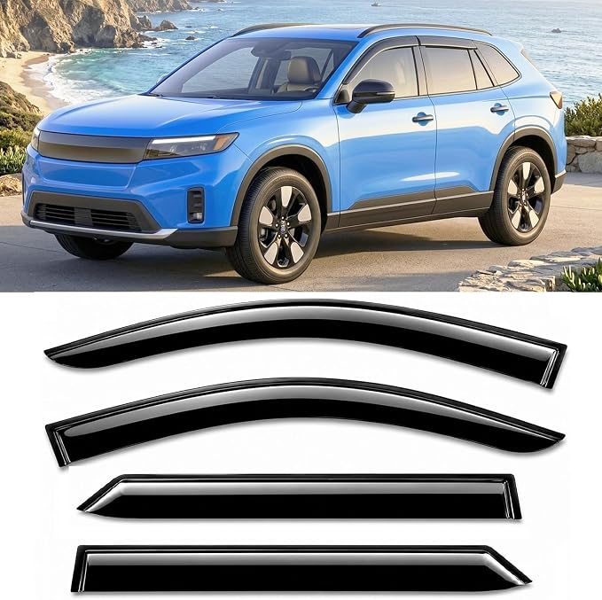 2024-2026 Tape-On Rain Guards for Honda Prologue Side Window Visor Deflectors EX Touring Elite Tinted Vent Shade Protectors 2025