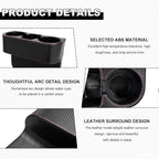 Car Seat Gap Filler Organizer, Multifunctional Auto Console Side Storage Box with Cup Holder, Universal PU Leather Cup Holder Front Seat Crevice Filler for Car Truck SUV (Carbon Fiber Black)