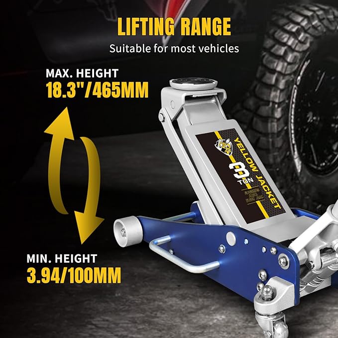 Floor Jack 3 Ton Hydraulic Low Profile Aluminum and Steel Racing Car Jack with Fast Lifting Dual Pump for SUV,Truck, MVP,6600 lbs Capacity