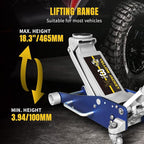 Floor Jack 3 Ton Hydraulic Low Profile Aluminum and Steel Racing Car Jack with Fast Lifting Dual Pump for SUV,Truck, MVP,6600 lbs Capacity