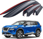Goodyear Shatterproof Window Deflectors for Nissan Rogue 2021-2026, Tape-on Rain Guards, Window Visors, Vent Deflector Visor, Car Accessories,6 pcs. - GY008635