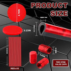 28 Pcs Car Interior Accessories Including 20 Pcs Car Air Conditioner Decoration Strip 4 Non Slip Silicone Car Cup Coaster 4 Car Tire Valve Stem Caps for Most Cars SUVs Trucks(Red)