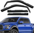 in-Channel Rain Guards Fit for Ford F150 2021 2022 2023 2024 2025, Durable Side Windows Rain Guard Wind Deflectors 2021-2025 F150 Rain Guard Black 4 PCS