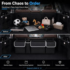 Car Trunk Organizer, Hanging Seat Back Storage Organizer with Large Pockets, Space-saving Backseat Car Organizer
