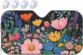 Windshield Sun Shade Wildflower Art Floral Black Car Front Window Sunshade Cover for Truck SUV Blocks UV Rays Automotive Visor Interior Protector 51 x 27.5 inch