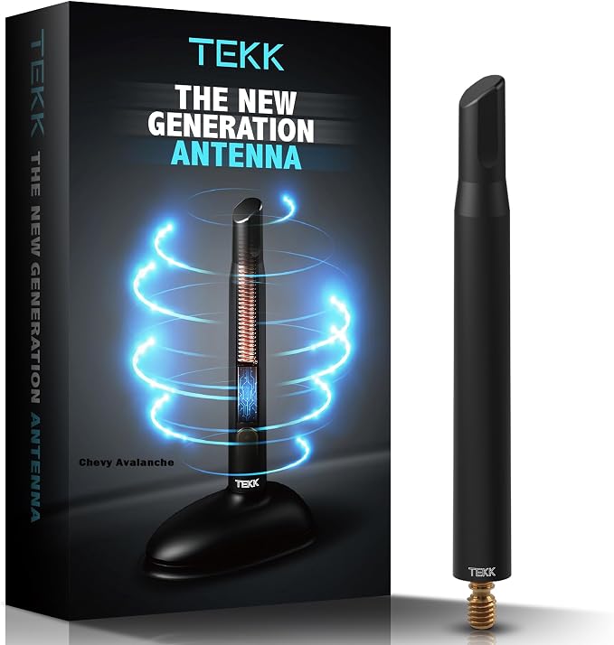 Tekk Short Antenna Compatible with Chevy Avalanche 2007-2013 / Designed for Optimized FM/AM Reception / 4.8 Inches