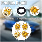 4PCS Crown Bling Tire Stem Valve Caps, Crystal Diamond Car Wheel Tire Valve Caps Universal Copper Core Stem Covers for Cars, SUV, Trucks, Bikes, Motorcycles, Bicycles (Gold)