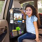 Car Backseat Organizer, 2 Pack, Black, Simple/Functional, Car Seat Organiser, Car Backseat Organizer, 10 Compartments, Tablet Holder, Waterproof, Easy to Clean
