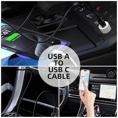 2 Pack 10ft Long USB A to USB C Cable for Airpods 4 Pro 2nd, iPhone 16e 17 Air 16 15/16 15 Pro Max 15 Plus Car Carplay Data Cord, iPad USB C Cables 10th Mini 6th Gen,MacBook,Samsung Charger Charging