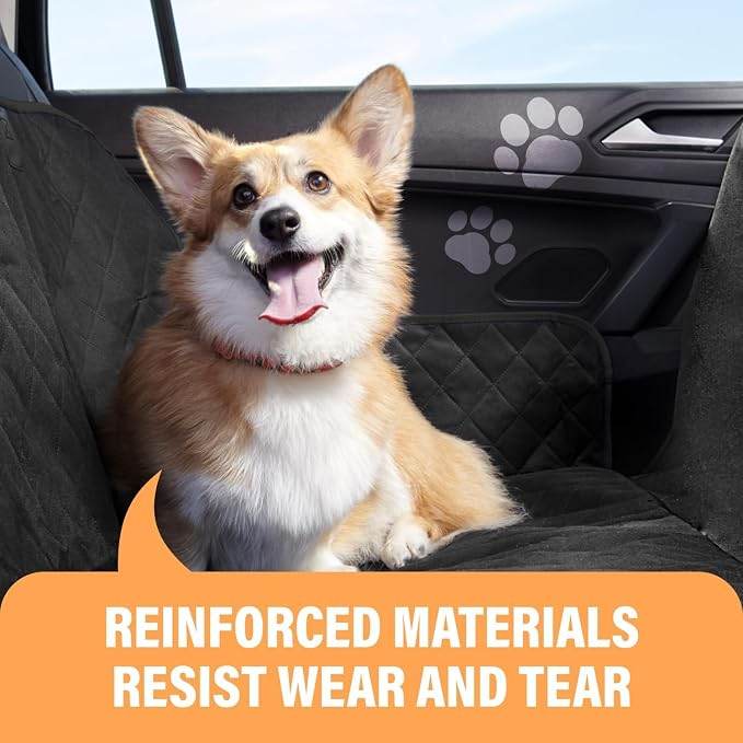 Blue Standard Dog Car Hammock Back Seat Cover, Waterproof Backseat Cover Protector for Truck Bench Rear of Sedans or SUVs, Essential Pet Supplies Vacuum or Wipe Clean, Machine Washable