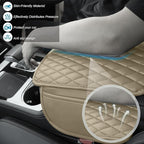 Car Center Console Cover Upgraded Microfiber Leather Car Arm Rest Cover with 2 Storage Bags Universal Armrest Cover for Car Storage Box Car Interior Accessories Protector for Most Vehicle-Beige