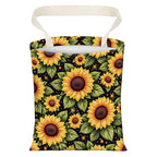 Cute Car Trash Can, Hanging Canvas Car Back Seat Organizer and Storage Bag, Funny Car Trash Bag for Travelling, Outdoor Cute Sunflower