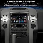 Car Radio for Ford F150 2004-2008: 8-Core 4GB+32GB Android 14 Head Unit | Wireless CarPlay & Android Auto, 7 inch Touchscreen, GPS Navigation, FM, Wifi, Bluetooth, Faster Stable Connection