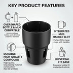 Car Cup Holder Expander Adapter for Large Bottles, Compatible with Stanley 40oz Tumbler with Handle, Yeti Rambler 36oz/46oz, Hydro Flasks - Adjustable Base Fits Most Vehicles, SUVs, Trucks & RVs