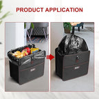 Car Trash Can with Storage Pockets, Multipurpose Car Garbage Bin with Adjustable Straps, Hanging for Headrest, Foldable and Portable Organizer, 3 Gallon, Black (Pack of 2)