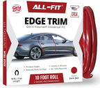 Car Door Edge Protector – Universal DIY Edge Trim to Prevent Scratches & Dings – Flexible Adhesive Molding Trim for Cars, Trucks & SUVs (10 Ft - Red)
