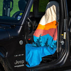Car Seat Towel Cover – Hooded Moisture-Wicking Microfiber Seat Protector – 30" x 60" – for Runners and Outdoor Enthusiasts – Sedona