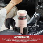 2 in 1 Car Cup Holder Expander with Phone Holder, 2.6"-3.93" Vehicle Cupholder Extender Adapter with Expandable Base, Auto Interior Water Bottle Accessories, Universal fit