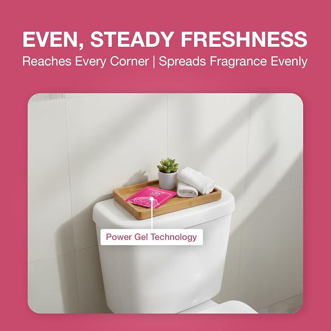 AER Power Pocket Rose Fresh Blossom Solid Gel Air Freshener for the Entire Home with Long Lasting Scent, Pack of 6