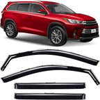 Voron Glass in-Channel Extra Durable Rain Guards for Toyota Highlander 2014-2019, Window Deflectors, Vent Window Visors, 4 Pieces - 200732