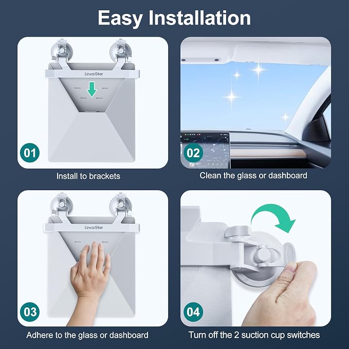 Linkoostar for Starlink Mini Mount for Dashboard, for Starlink Mini Car Suction Cup Mount for Dashboard & Windshield Suitable for Most Vehicles and Ensure Stable Satelllite Signal