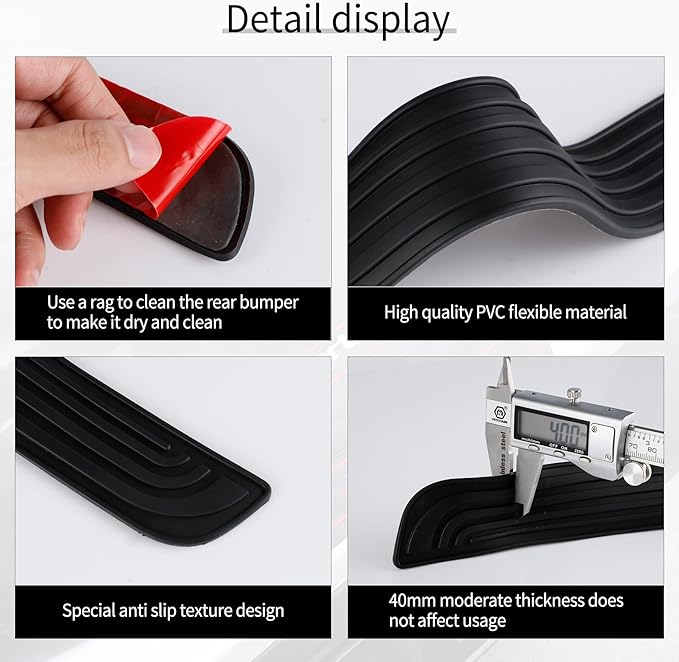 Car Door Threshold Protection, 4PCS Door Edge Step Dust Shield Cover, Door Width 23.6x2.36inch Car/SUV Universal Rubber Scratch Resistant Exterior Accessories (Black)