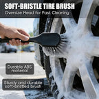10PCS Car Wheel Cleaning Kit – Metal-Free Rim & Tire Brush Set with Wool Brush, Microfiber Cloths, Wax Pads & Storage Bag, Scratch-Free Detailing Tools for Cars Trucks SUVs RVs