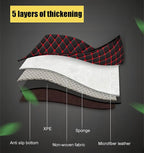 Leatherette Car Seat Protector - 2 Pack Large Car Kick Mats with Storage Organizer Seat Back Cover Against Dirty Shoes & Scratches, Universal Fit for Most Vehicles (Black with Red Line)