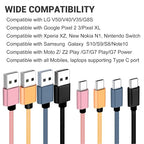 USB C Cable 1.5FT 3 Packs, 18W Short Type C Cord Fast Charge USB 2.0 Data Braided Compatibile with Samsung Galaxy S22 S21 S20 Ultra 5G, Google Pixel, Power Bank and Other Type C Devices