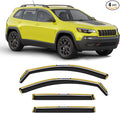 in-Channel Window Rain Guard for Fit for Jeep Cherokee 2014-2023 Rain Guards Side Window Visors Low Profile Vent Visor Window Deflectors Vent Shades Car Accessories