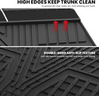 Cargo Mat with Backrest Mat for Honda Pilot 2023 2024 2025 2026, Split & One-piece Foldable Seating TPE Custom Fit Trunk Mat Cargo Liner with Seatback Mat Accessories, Black