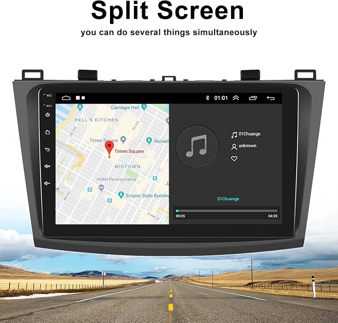 Car Radio Stereo for Mazda 3 2009 2010 2011 2012 2013,Android 15 2G+64G Wireless Carplay Android Auto,9 Inch Touchscreen Car Radio GPS WiFi Bluetooth FM/RDS SWC Dual USB/AUX-in Backup Camera