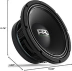 PRO108MB Loudspeaker - 10" Midbass Aluminum Basket, 1600W Max, 400W RMS, 8 Ohms - Premium Quality Audio Door Speakers for Car or Truck Stereo Sound System (MB-PRO108MB)
