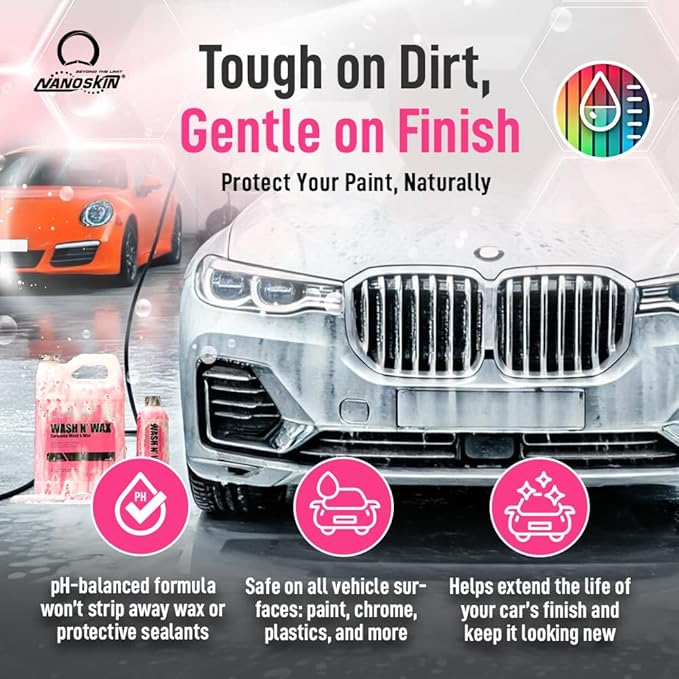 WASH N' WAX with Carnauba 16 Oz. - Cleans & Shines in One Step | Works with Foam Cannon, Foam Gun, Bucket Washes, Pressure Washer | Carnauba Wax Protection for Cars