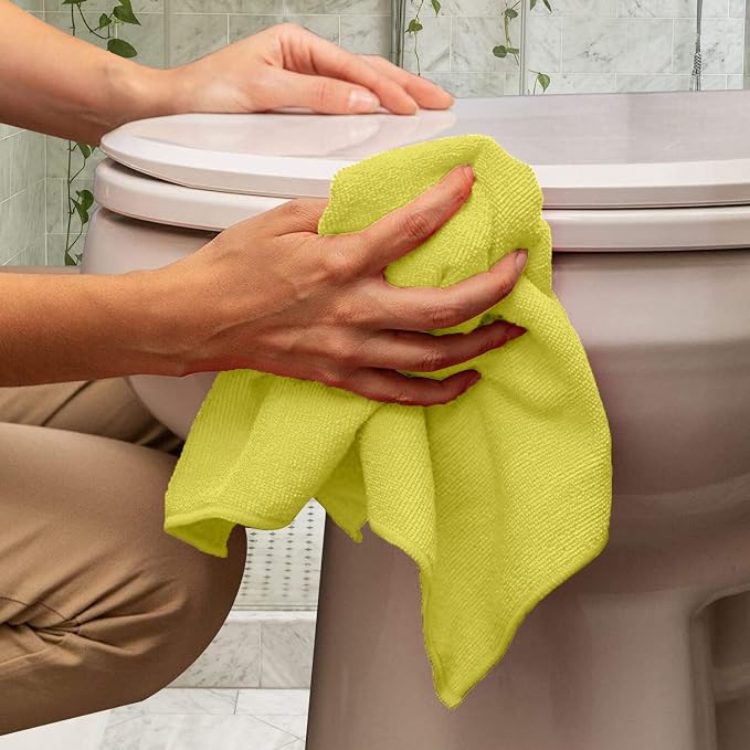 Microfiber Cleaning Cloths (Value Pack of 36) - Size 16 x 16 Inches, Highly Absorbent Cleaning Rags, Lint Free, Reusable and Washable, Microfiber Towels for Cars
