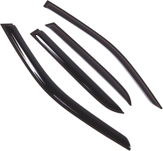 WD2-726 Dark Smoke 4 Pcs Set Window Visor (Outside Mount) Deflector Rain Guard Compatible with 2012-2015 Mercedes-Benz ML350 ML500 ML63