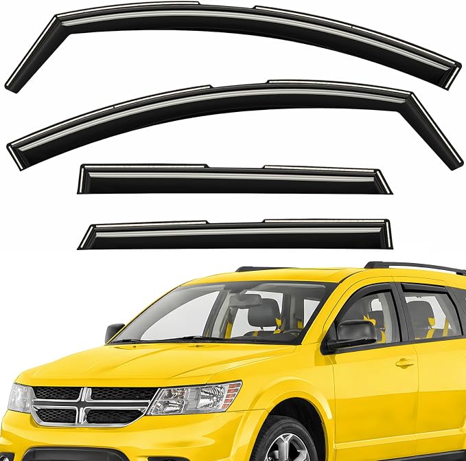 Extra Durable Window Deflectors in-Channel Window Visors Rain Guards Fit for Dodge Journey 2009-2020, Sun Visors, Wind Vent for Shades, Exterior Car Accessories - 4 pcs. AG0897