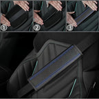10 Pcs Car Floor Mats Full Set Car Accessories, Microfiber Leather Steering Wheel Covers 14.5-15 inch, Center Console Cover, Seat Belt Pads, Cup Coasters, Universal Interior Decor(Blue)