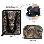 Deer Hunting Camo Print Car Trash Can with Lid, Leak Proof Auto Trash Bag Hanging Vehicle Garbage Can Multipurpose Storage Container for Back Seat Road Trip